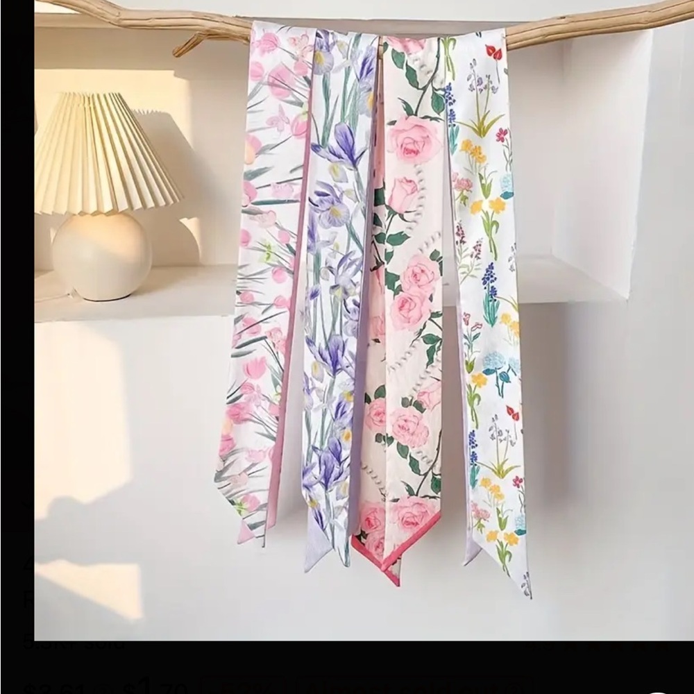 Floral Patterned Silk Scarves